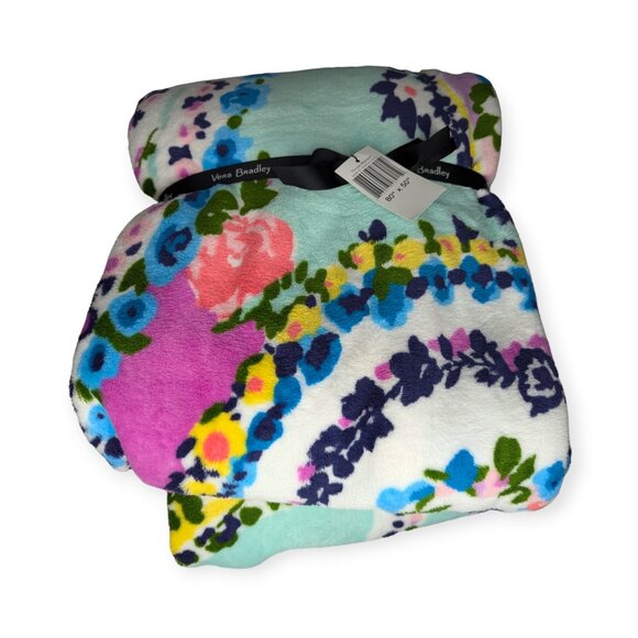 Vera Bradley Wildflower Paisley 80" x 50" Soft Fleece Throw New with Tags - Picture 1 of 4